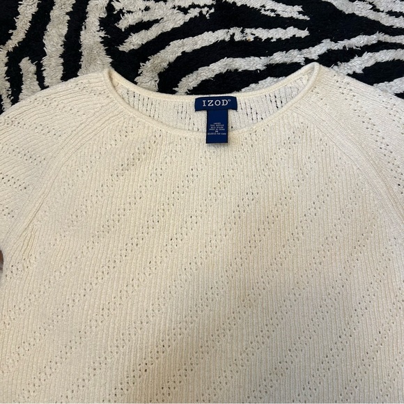 Izod Sweater Size Medium Cream - Picture 2 of 5